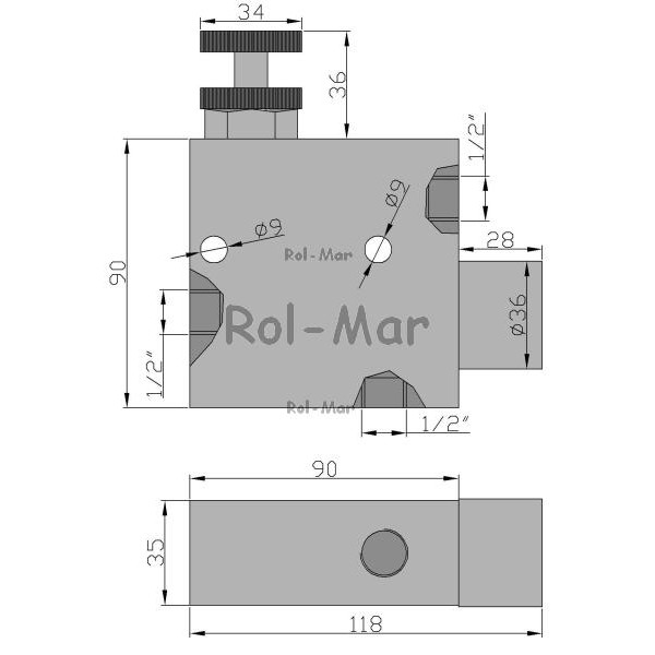 Regulator przepływu 1/2" przepustowość 85L. V1120 | Exvi