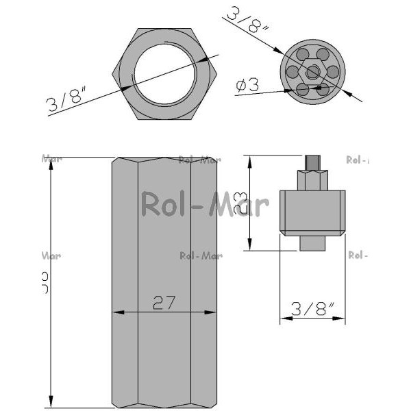 Zawór zabezpieczający 3/8" (gwint wew.) 50L V0781 | Exvi