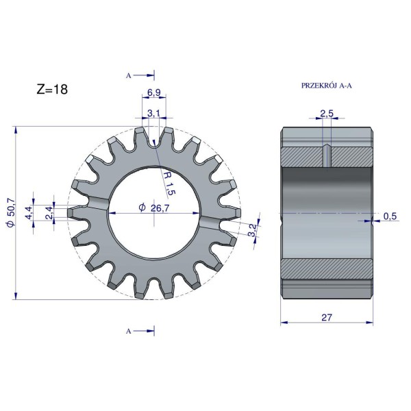 Satelit mechanizmu reduktora MF3 RM-897018M1 | Exvi