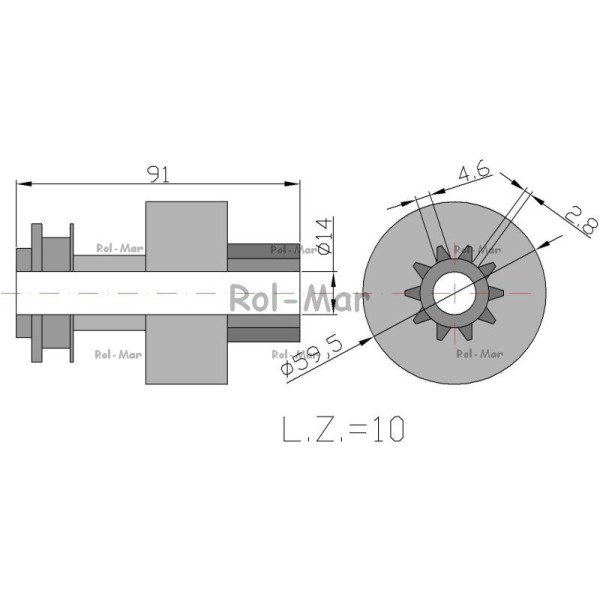 Zespół sprzęgający rozrusznika John Deere RM-AL25275 | Exvi