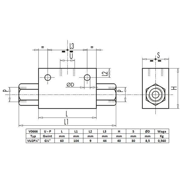 Zawór alternatywny 1/4" przepustowość 30L V0666 | Exvi
