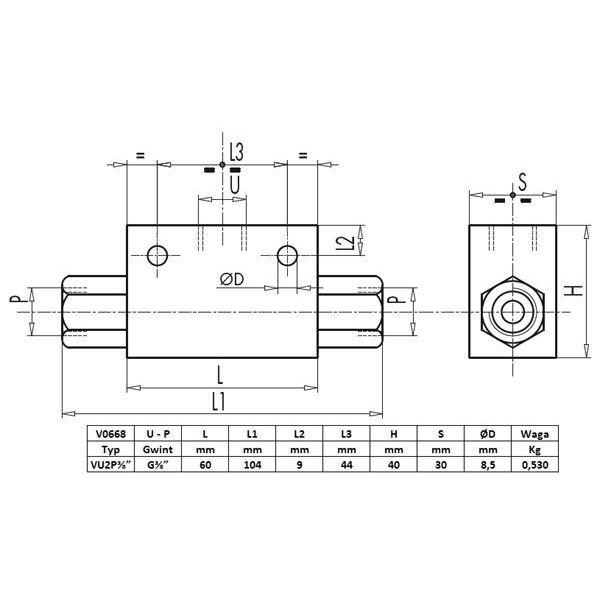 Zawór alternatywny 3/8" przepustowość 45L V0668 | Exvi
