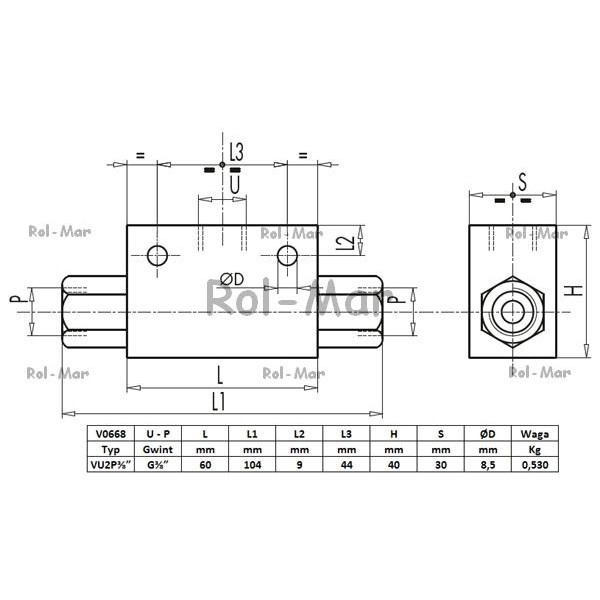 Zawór alternatywny 3/8" przepustowość 45L V0668 | Exvi