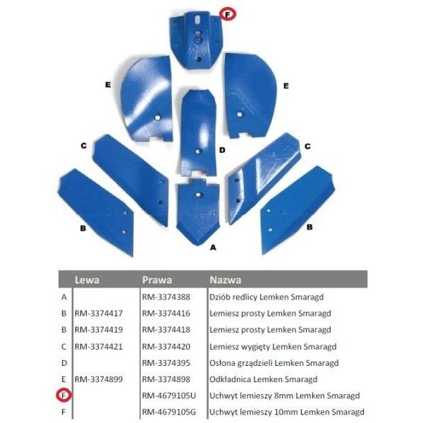 Uchwyt lemieszy 8mm Lemken Smaragd Vulcan RM-4679105U | Exvi