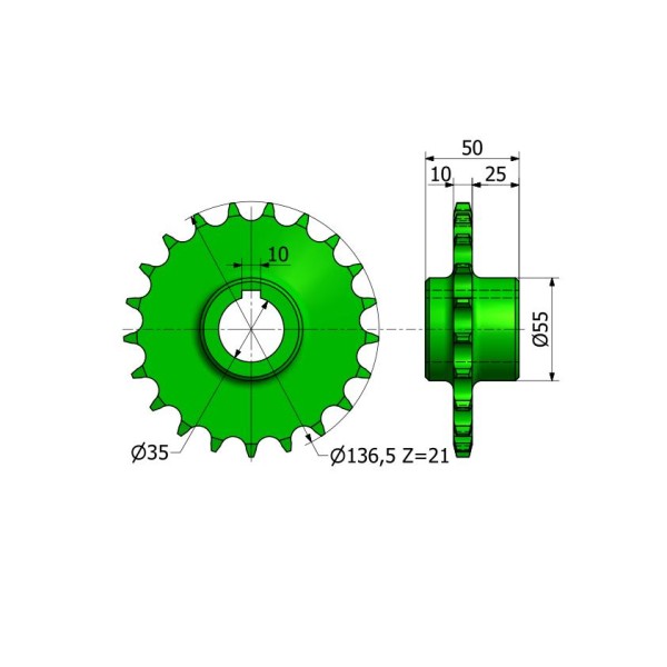 Koło łańcuchowe Z-21 5057020110 Bizon 5040020240 | Exvi