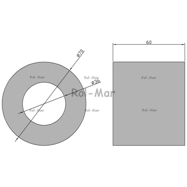 Tuleja met-gumowa podsiewacza36x70x65 RM-647430 | Exvi