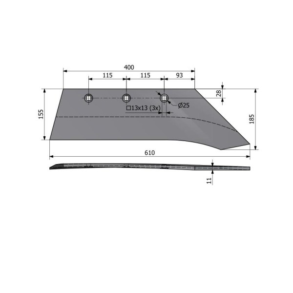 Lemiesz poszerzany 4-skibowy 3-otwory / 1024020023 | Exvi