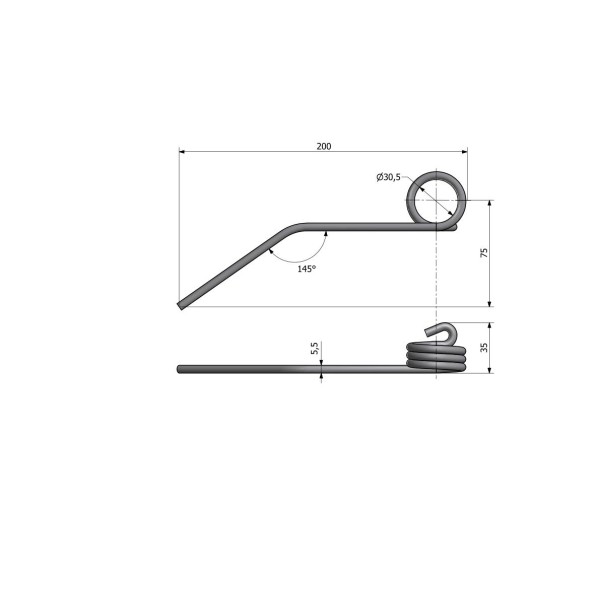 Palec sprężysty motowideł L-200 mm fi RM-690309 | Exvi