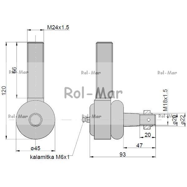 Przegub 105mm 20-22mm AL82826 John Deere RM-AL82826 | Exvi