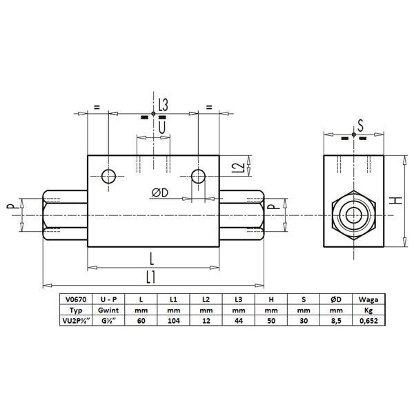Zawór alternatywny 1/2" przepustowość 70L V0670 | Exvi