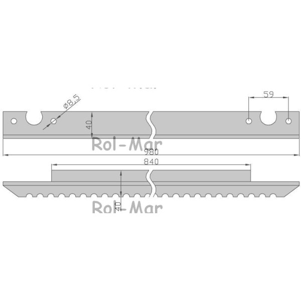 Listwy przenośników pochyłych 980mm Z38440 RM-Z38440 | Exvi