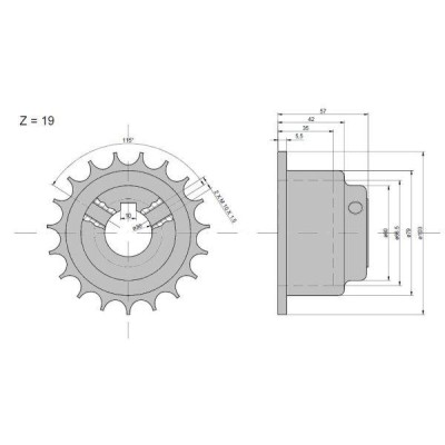 Koło napędowe motowideł z 19 fi- 30 RM-629982 | Exvi