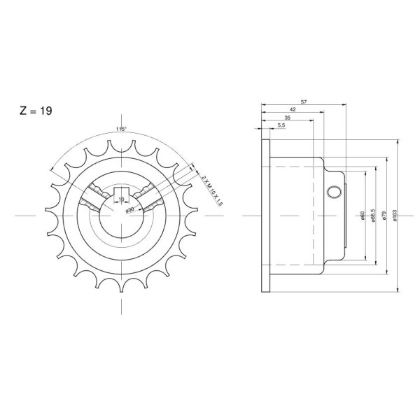 Koło napędowe motowideł z 19 fi- 30 RM-629982 | Exvi