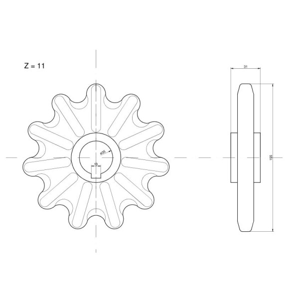 Koło zębate elewatora Z-11, O 35 mm Claas RM-735896 | Exvi