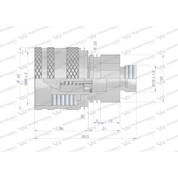 Szybkozłącze hydrauliczne skręcane wtyczka WDCVV18SZ | Exvi