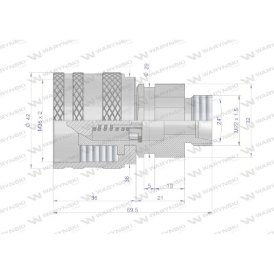 Szybkozłącze hydrauliczne skręcane wtyczka WDCVV22SZ | Exvi