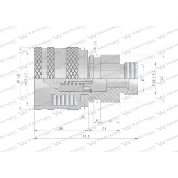 Szybkozłącze hydrauliczne skręcane wtyczka WDCVV22SZ | Exvi