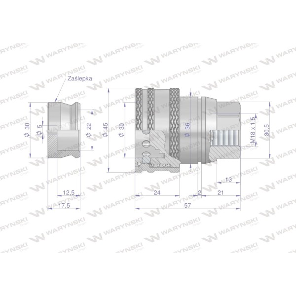 Szybkozłącze hamulcowe gniazdo M18x1.5 WSUH18GW | Exvi