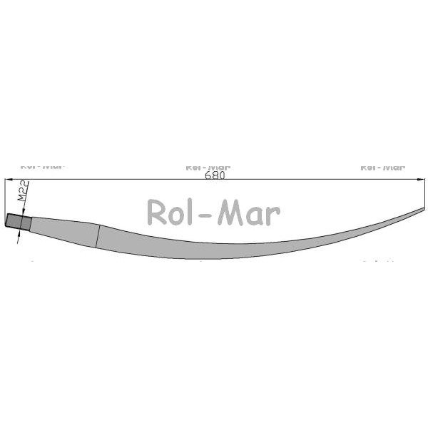Ząb ładowacza wygięty zamykający 680mm 5193-FT89K | Exvi