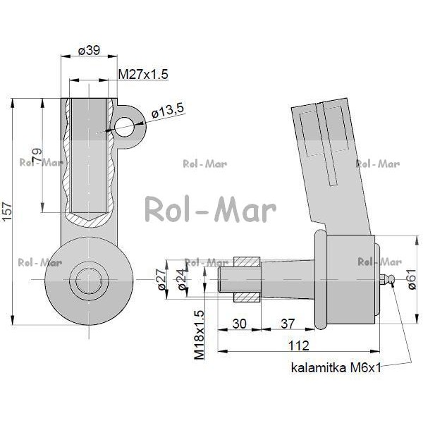Przegub kierowniczy 127mm - M1.1/8"x16 RM-81864100 | Exvi