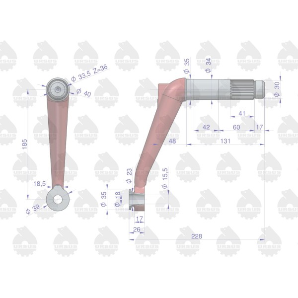 Ramię mechanizmu kierowniczego lewe 50/01-605/3 | Exvi