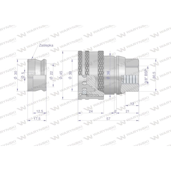 Szybkozłącze hamulcowe gniazdo G3/8"BSP WSUH38GW | Exvi