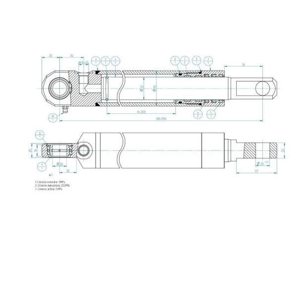 Cylinder podnoszenia motowideł 5040995040 | Exvi