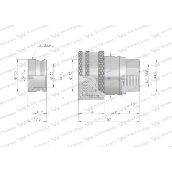 Szybkozłącze hamulcowe gniazdo G1/2"BSP WSUH12GW | Exvi