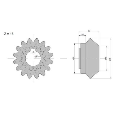 Koło zębate zębatka przekładni wysypu RM-6055881 | Exvi