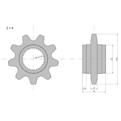 Koło zębate podajnika Z-9 frez Claas RM-6507870 | Exvi