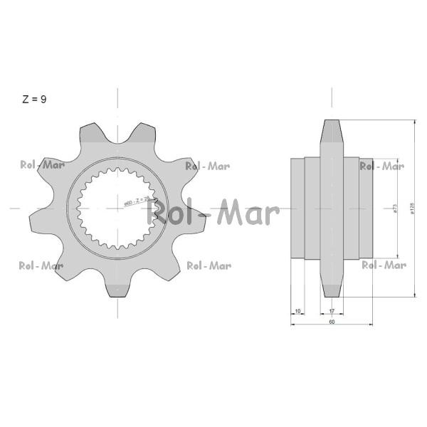 Koło zębate podajnika Z-9 frez Claas RM-6507870 | Exvi
