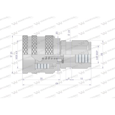 Szybkozłącze hydrauliczne skręcane wtyczka WDCVV38SW | Exvi