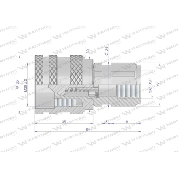 Szybkozłącze hydrauliczne skręcane wtyczka WDCVV38SW | Exvi