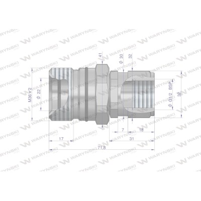 Szybkozłącze hydrauliczne skręcane gniazdo WDCVV12GW | Exvi