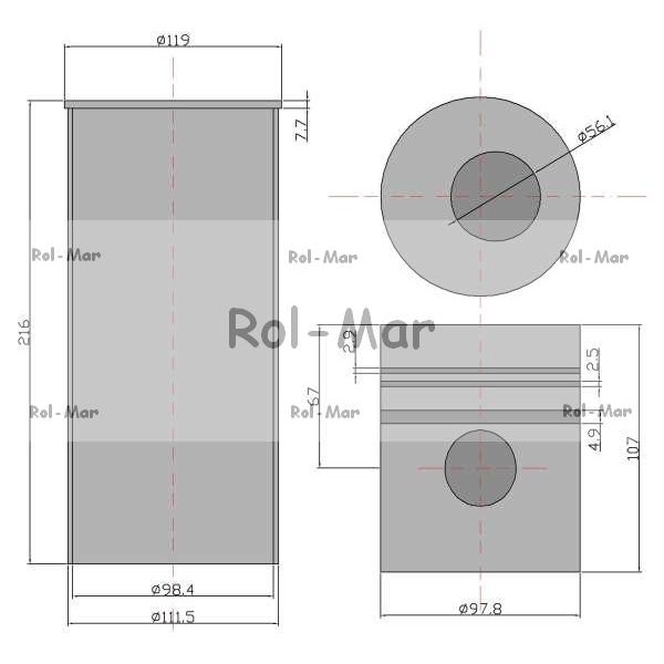 Zestaw naprawczy silnika sworzeń RM-3218759R95 | Exvi