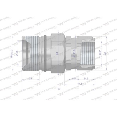 Szybkozłącze hydrauliczne skręcane gniazdo WDCVV1GW | Exvi