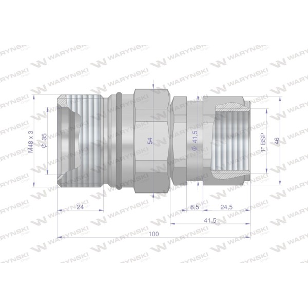 Szybkozłącze hydrauliczne skręcane gniazdo WDCVV1GW | Exvi