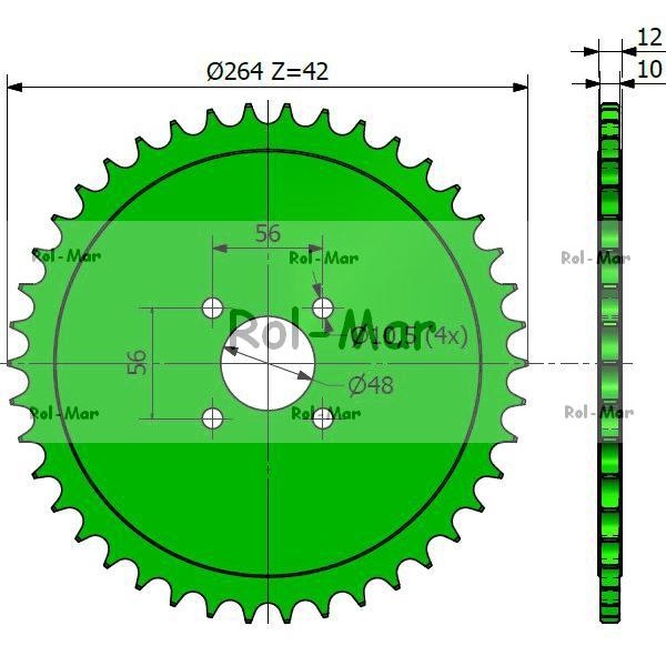Koło łańcuchowe Z-42 12b Bizon 5056030020 | Exvi