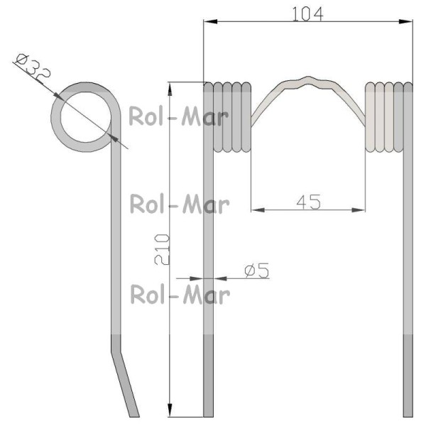 Palec prasa John Deere 4.5/32/103/210 RM-2938004 | Exvi