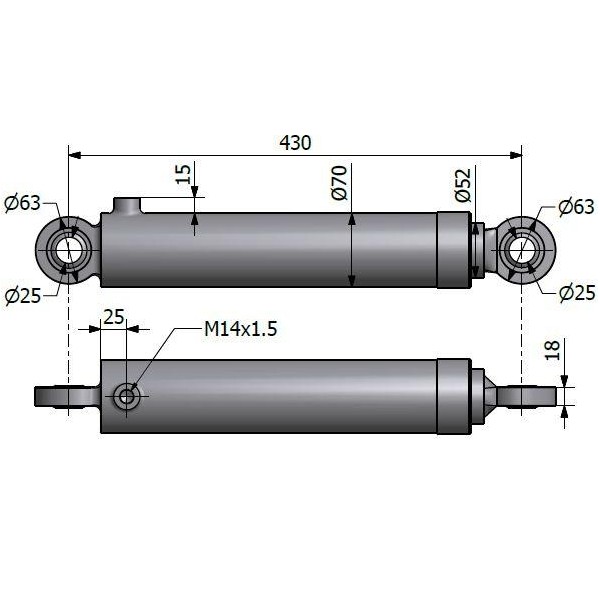 Cylinder hydrauliczny, siłownik 701180451/PL | Exvi