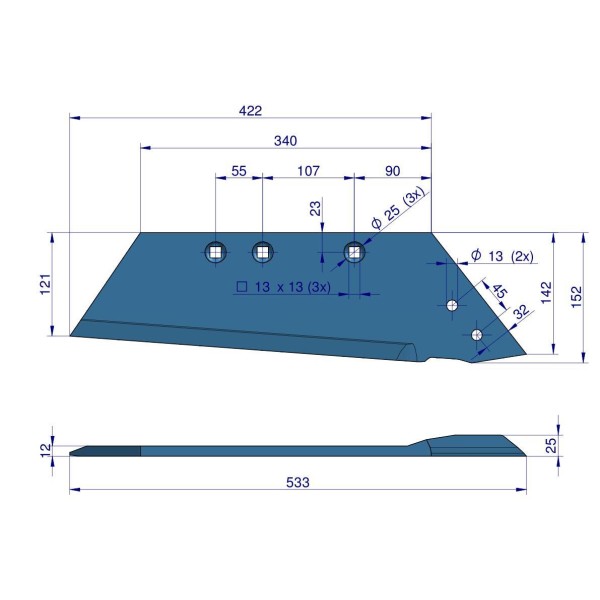 Lemiesz prawy SSP332 RABE Vulcan RM-27082701 | Exvi