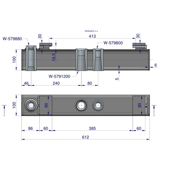 Belka do mocowania zębów ładowacza RM-639820922 | Exvi
