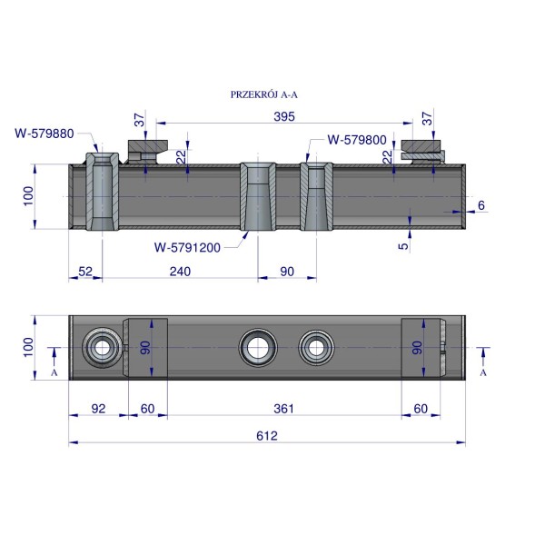 Belka do mocowania zębów ładowacza RM-639820920 | Exvi