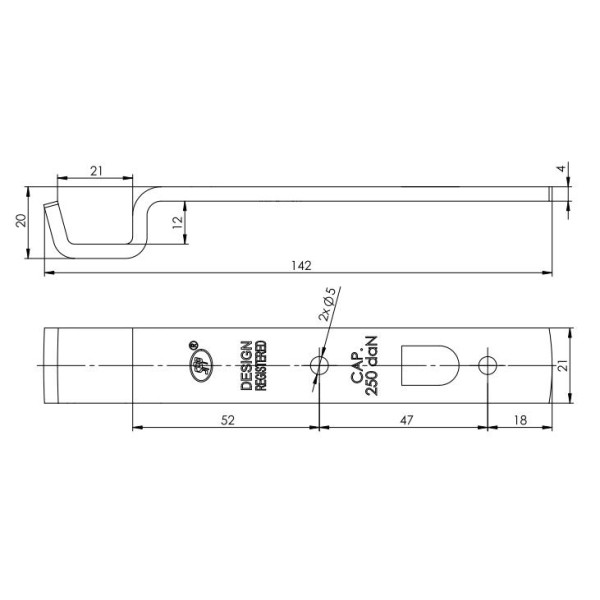 Zaczep spinacza zapinacz Z-05 250kg RM-Z-05 | Exvi