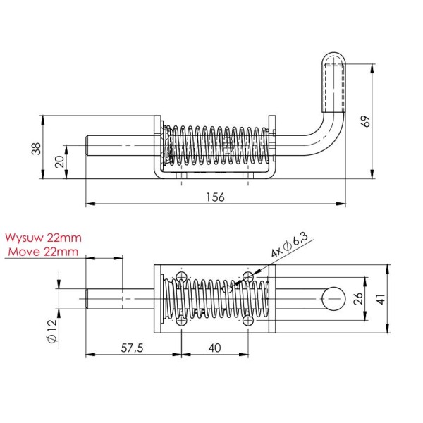 Spinacz zaczep do burt ZB-08 600kg RM-ZB-08 | Exvi
