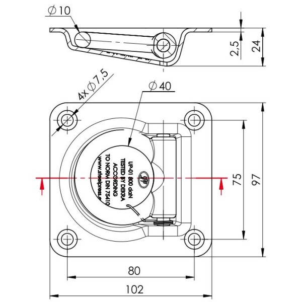 Uchwyt podłogowy UP-01 800kg zastosowanie RM-UP-01 | Exvi