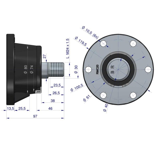Piasta agregatu kpl. 6-otworowa RM-5554513 | Exvi