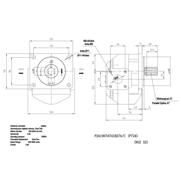 Pompa hydrauliczna P-724A Waryński | Exvi