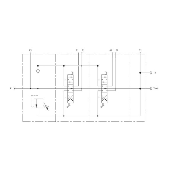 Rozdzielacz hydrauliczny (50 l/m) 2 ROZ50-2-RE24 | Exvi