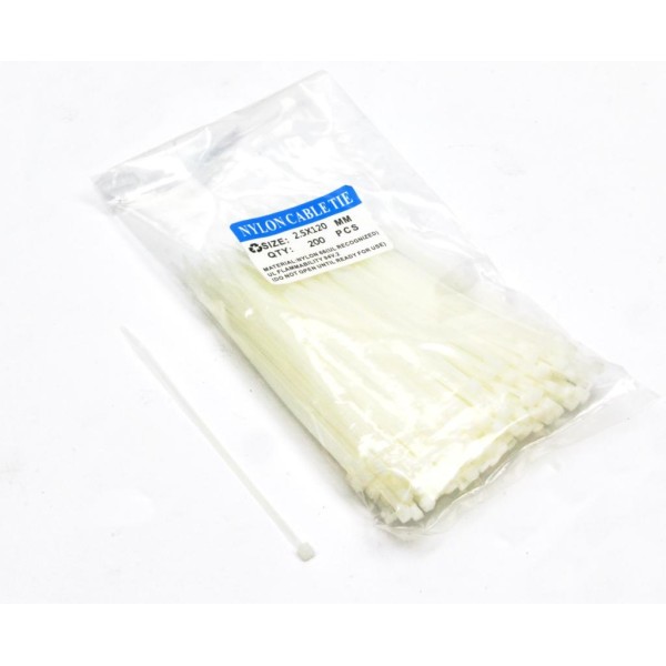 Opaski kablowe 2.5 x 150mm 200 szt OPKABL2.5X150B | Exvi